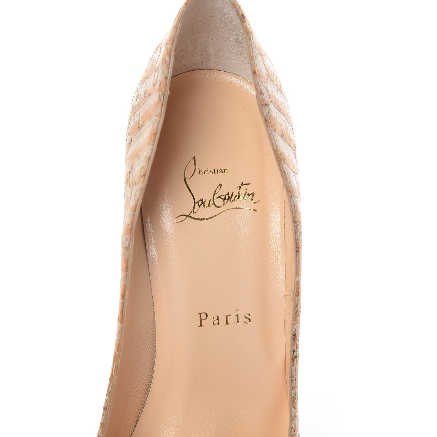 Christian Louboutin Liege Embossed So Kate 120 Pumps 38.5 Beige 7 of 9