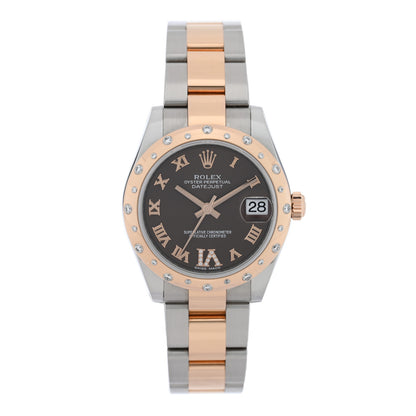 Rolex Stainless Steel 18K Everose Gold Diamond 31mm Oyster Perpetual Datejust Watch Chocolate Roman 178341 1 of 5