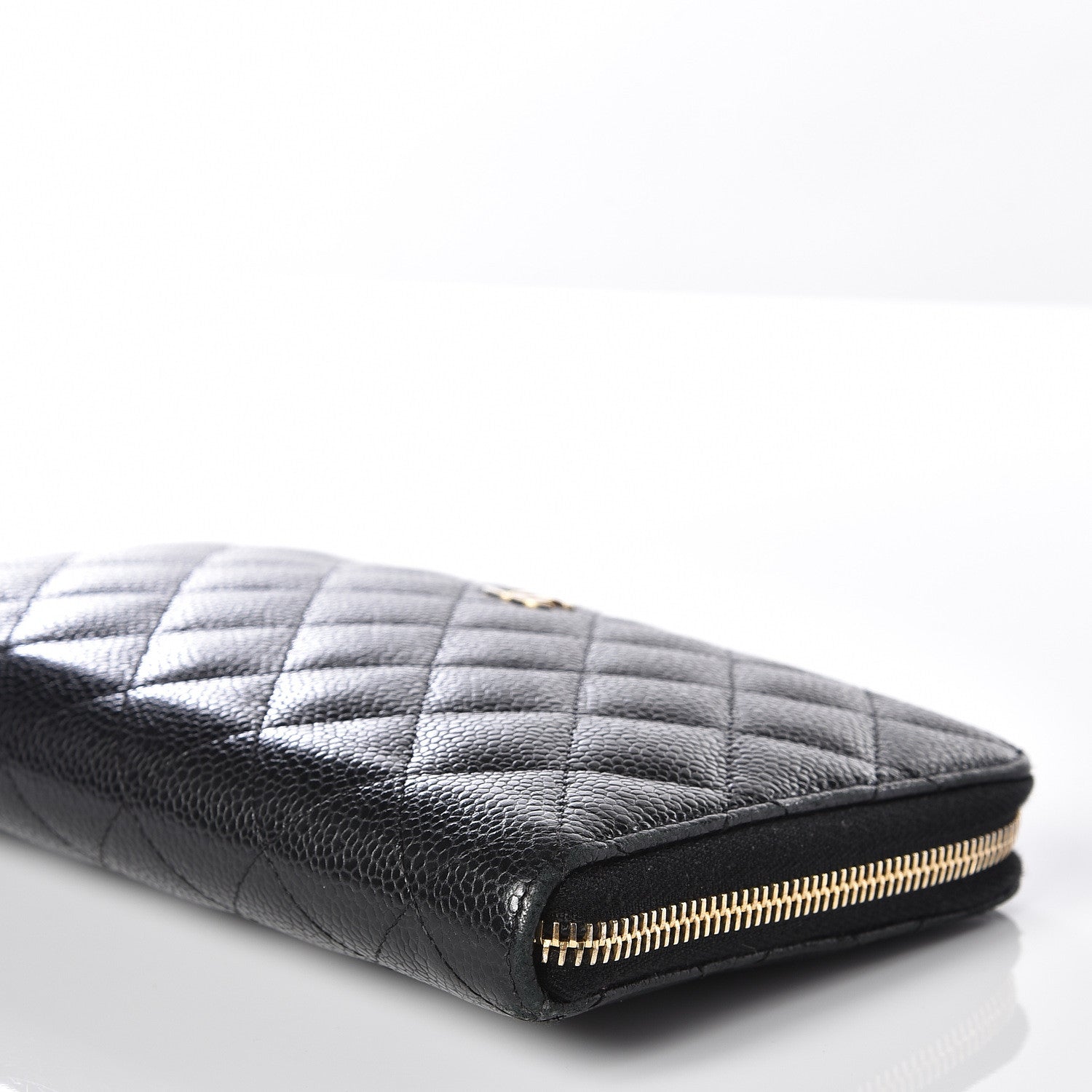 Chanel Caviar Quilted Large Zip Around Organizer Wallet Black 7 of 13