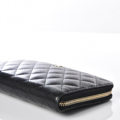 Chanel Caviar Quilted Large Zip Around Organizer Wallet Black 7 of 13