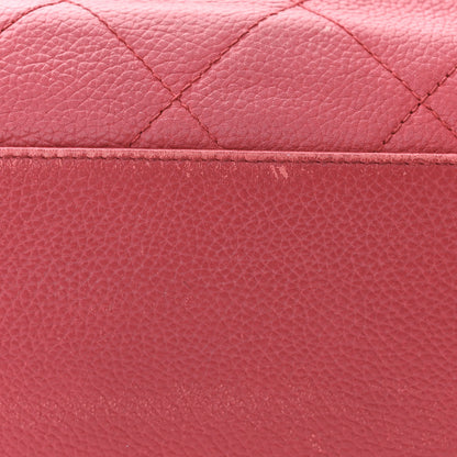 Chanel Caviar Patent Quilted Large Bowler Bag Red 12 of 20