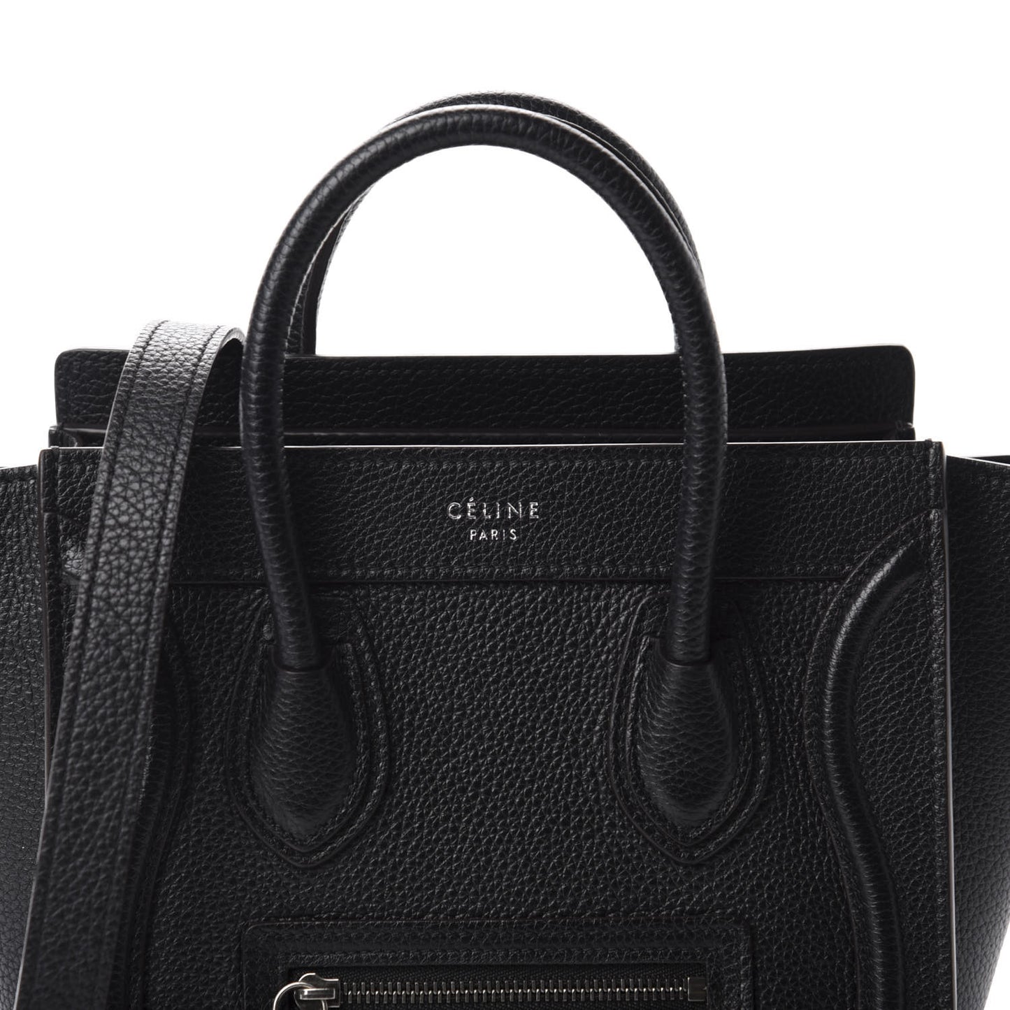 Drummed Calfskin Nano Luggage Black