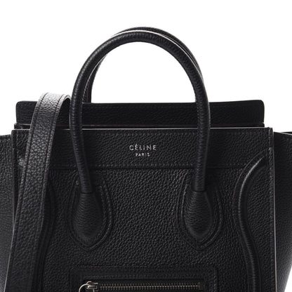 Celine Drummed Calfskin Nano Luggage Black 10 of 10