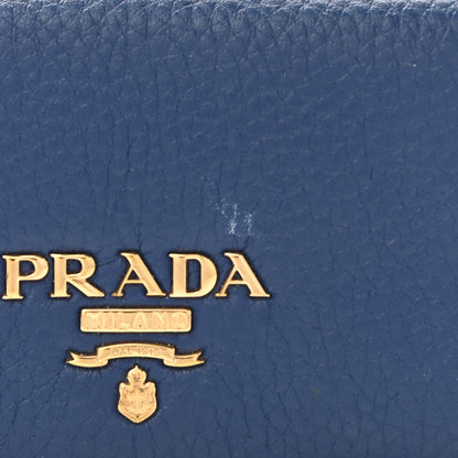 Prada Vitello Grain Move Card Holder Bluette 8 of 8