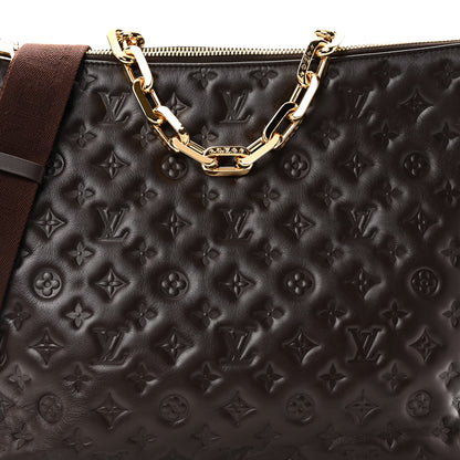 Louis Vuitton Calfskin Embossed Monogram Coussin Hobo MM Chocolate 8 of 10