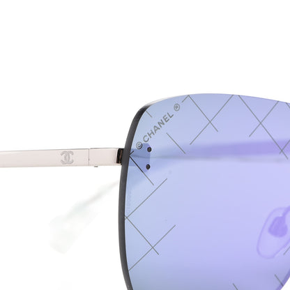 Chanel Shield Runway Sunglasses 4215 Silver Purple 5 of 8