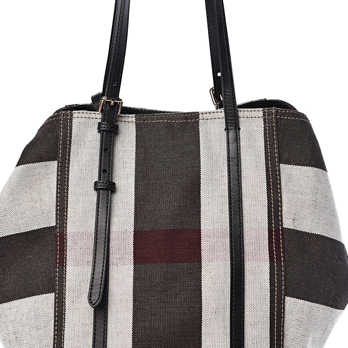 Canvas Mega Check Medium Padstow Tote Black