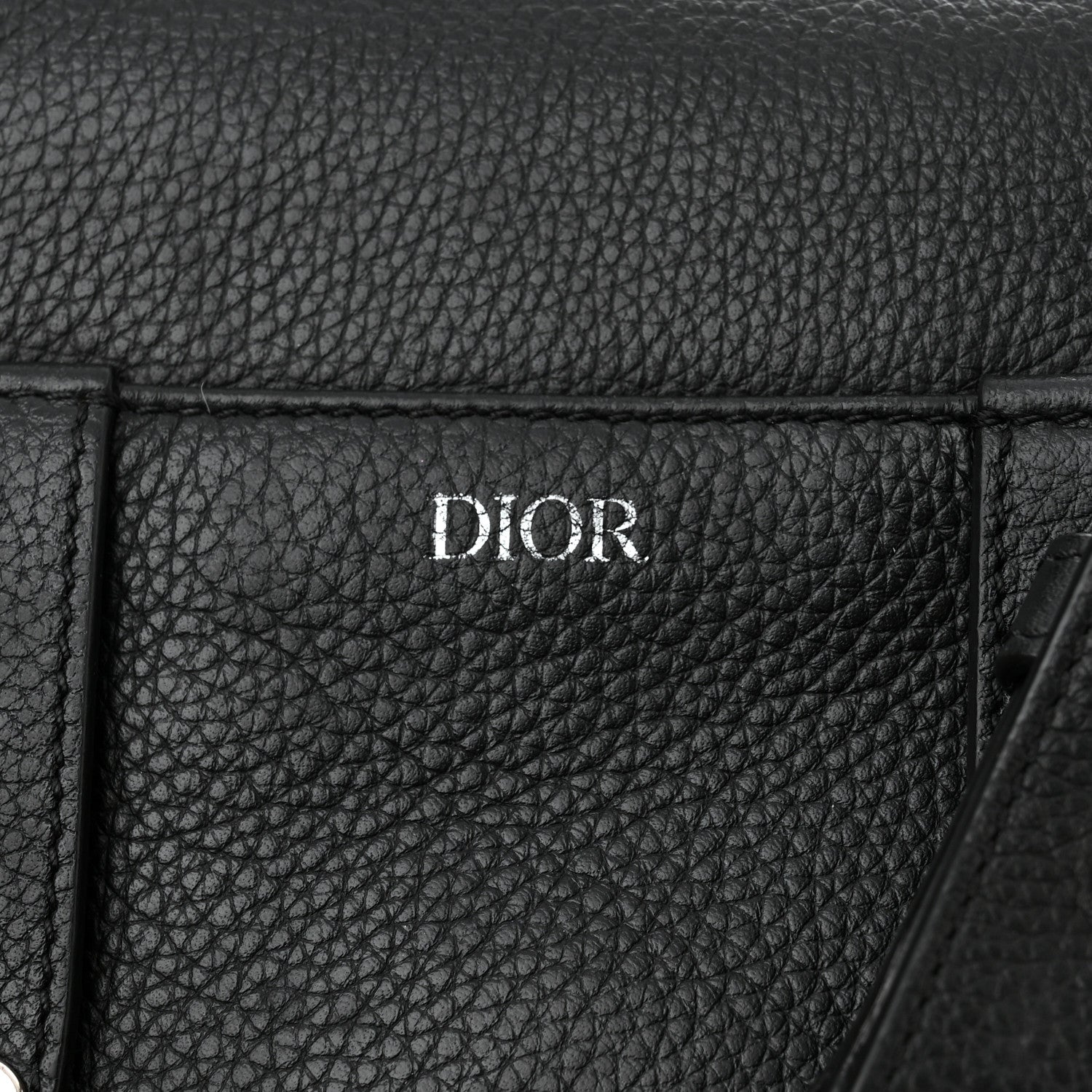 Christian Dior Grained Calfskin Mens Mini Saddle Bag Black 7 of 14