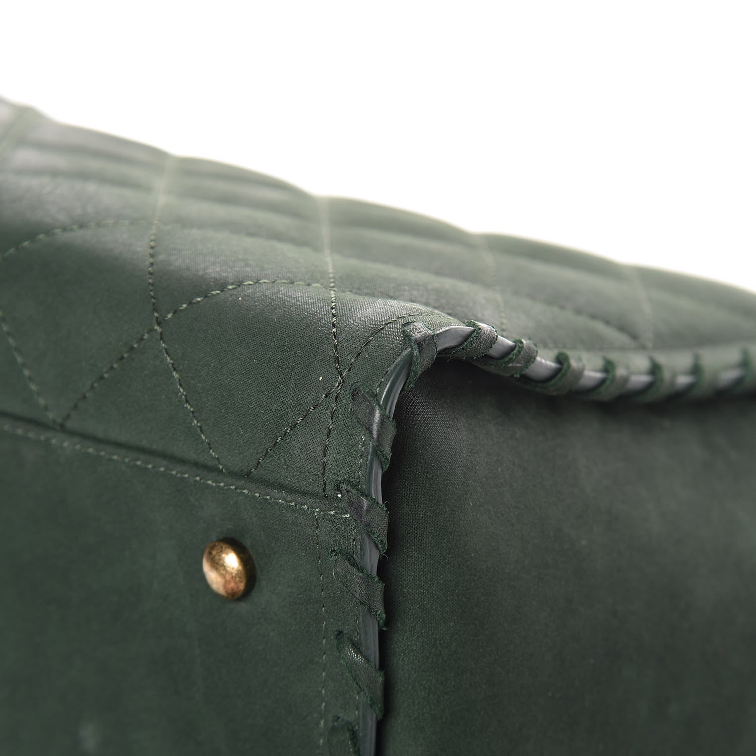 Chanel Iridescent Calfskin Quilted Happy Stitch Shopping Tote Green 13 of 15