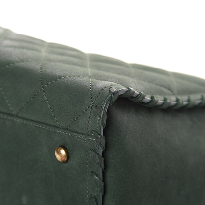 Chanel Iridescent Calfskin Quilted Happy Stitch Shopping Tote Green 13 of 15