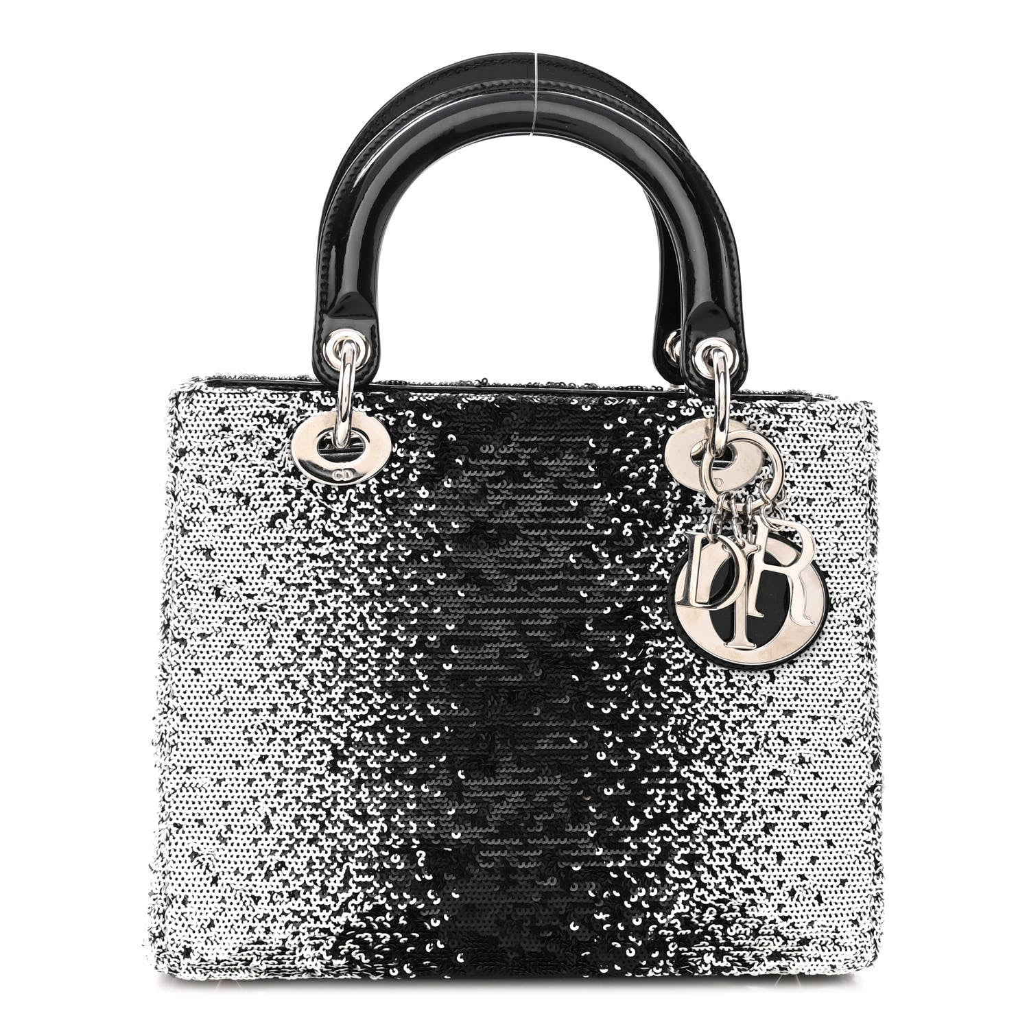 Christian Dior Patent Sequin Medium Lady Dior Black Multicolor 1 of 9