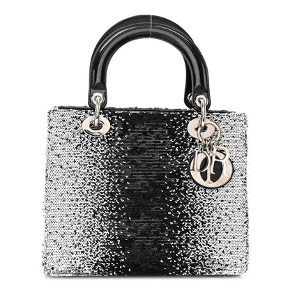 Christian Dior Patent Sequin Medium Lady Dior Black Multicolor 1 of 9