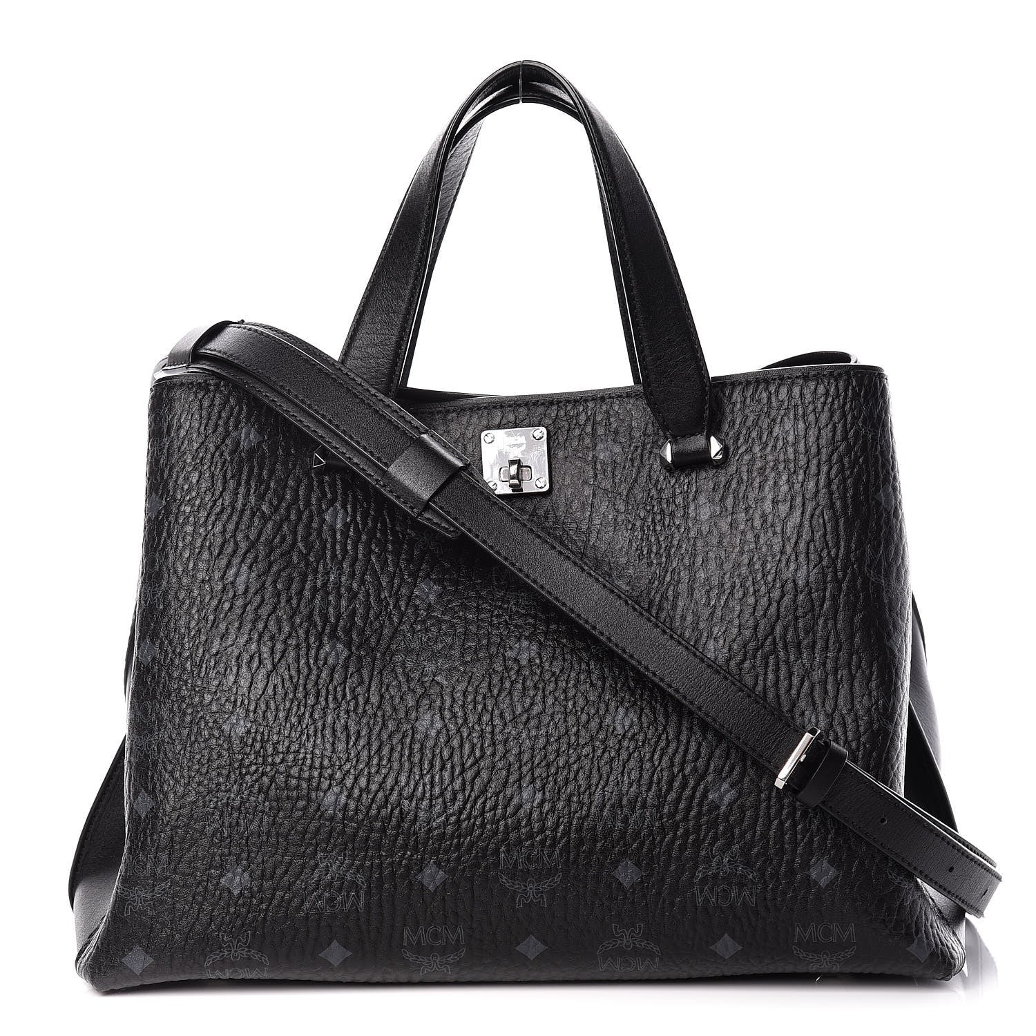 MCM Visetos Large Essential Tote Black 1 of 14