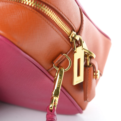 Prada Saffiano Lux Petite Bowler Fuchsia Papaya 14 of 15