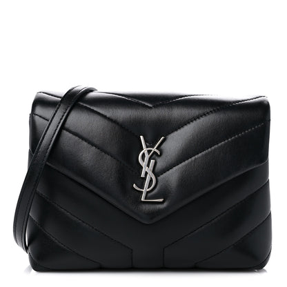 Saint Laurent Calfskin Y Quilted Monogram Toy Loulou Crossbody Bag Black 1 of 11