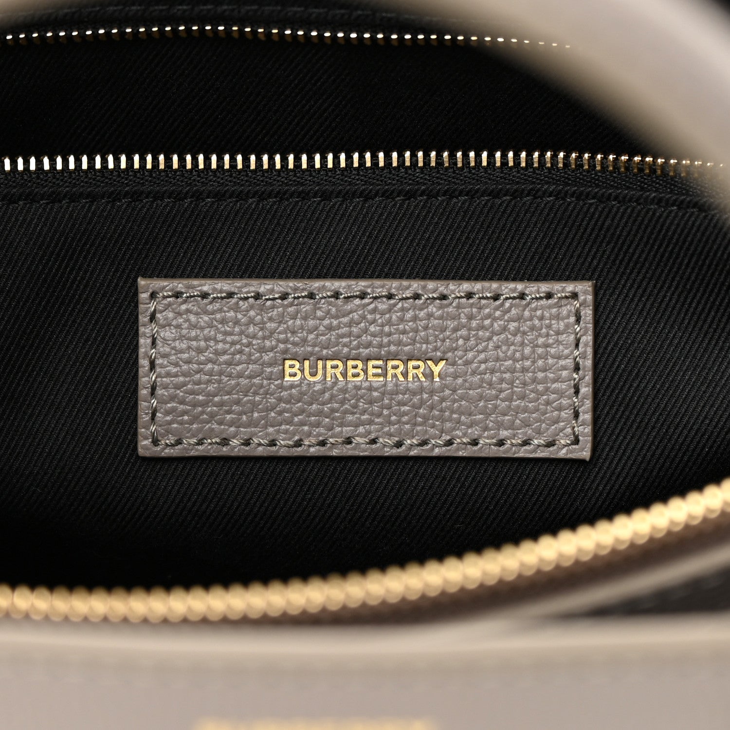 Burberry Derby Calfskin House Check Medium Banner Tote Taupe Brown 6 of 13