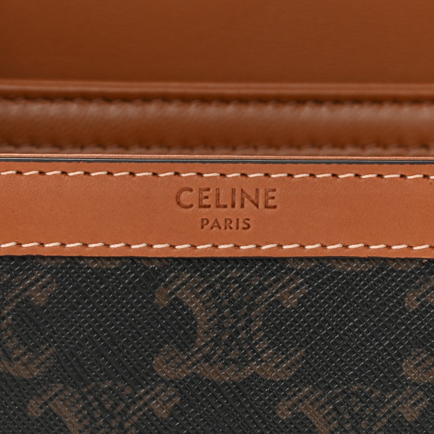 Calfskin Triomphe Canvas Teen Triomphe Bag Tan
