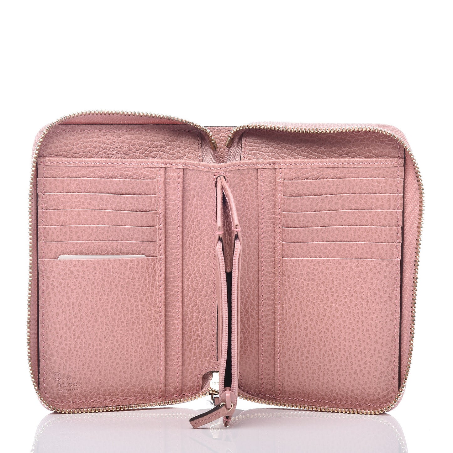 Dollar Calfskin Medium GG Zip Around Wallet Soft Pink