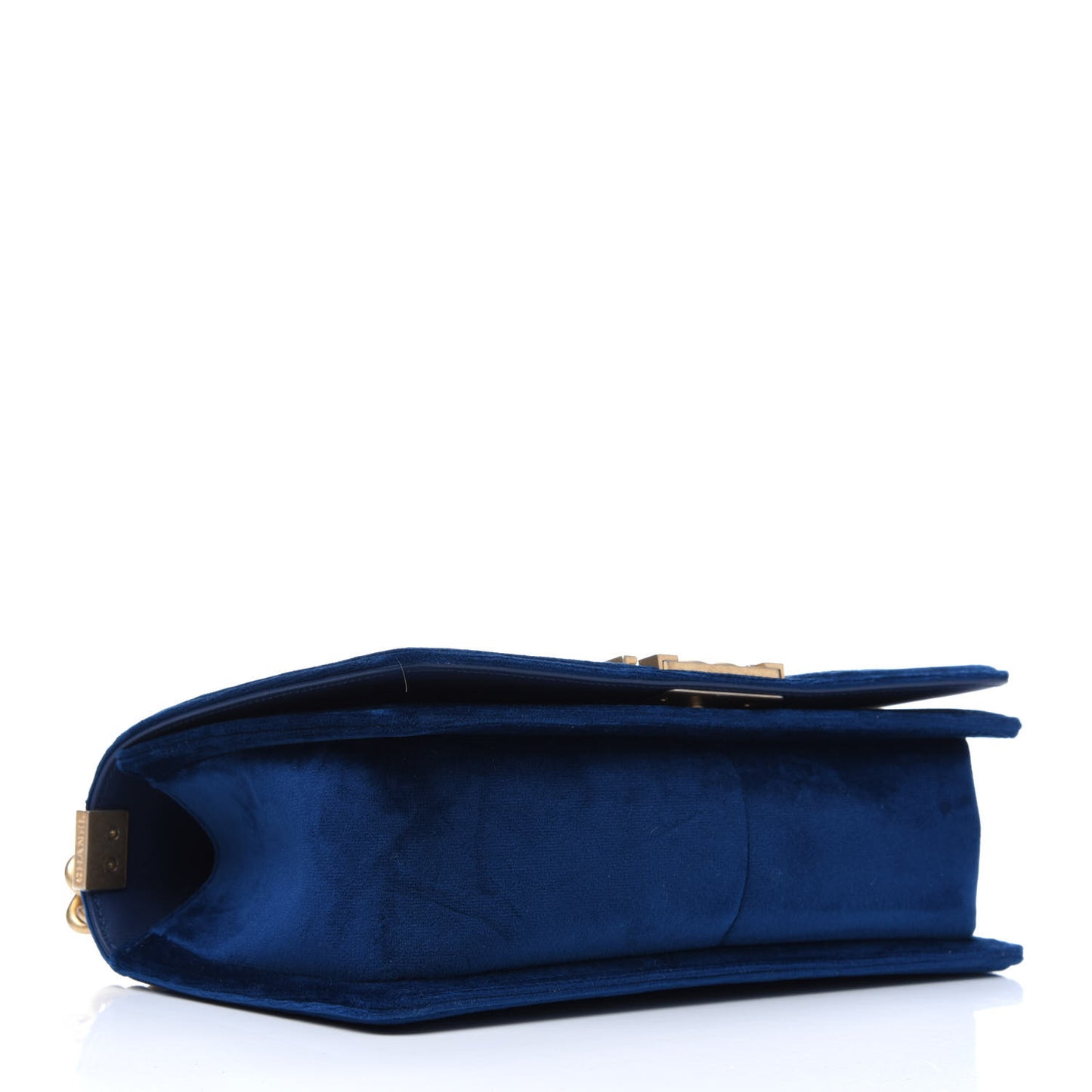 Velvet Quilted Medium Boy Flap Dark Blue