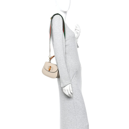 Gucci Boarded Dyana Lux Calfskin Web Small Bamboo 1947 Top Handle Bag Oatmeal 2 of 14