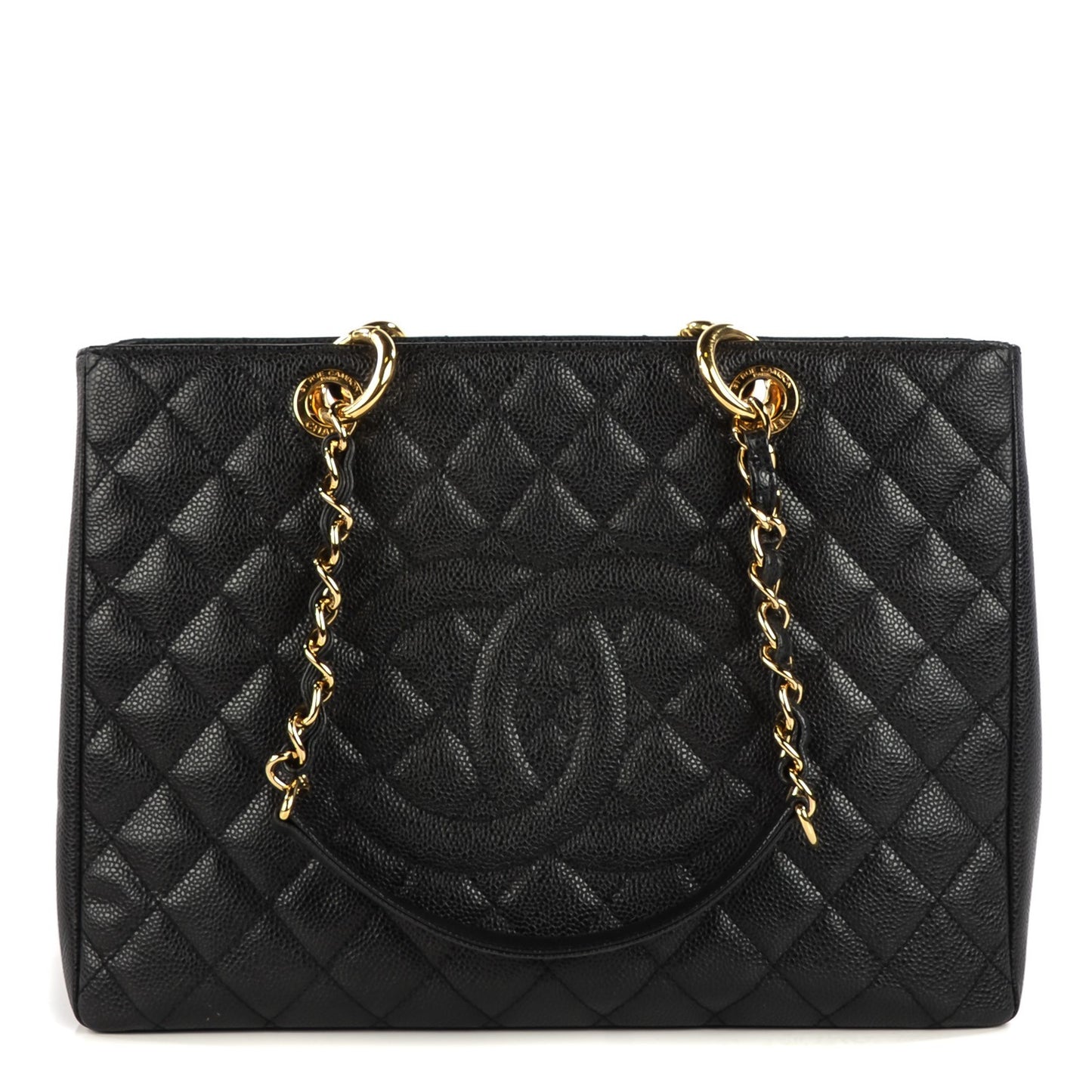Caviar Quilted Grand Shopping Tote GST Black
