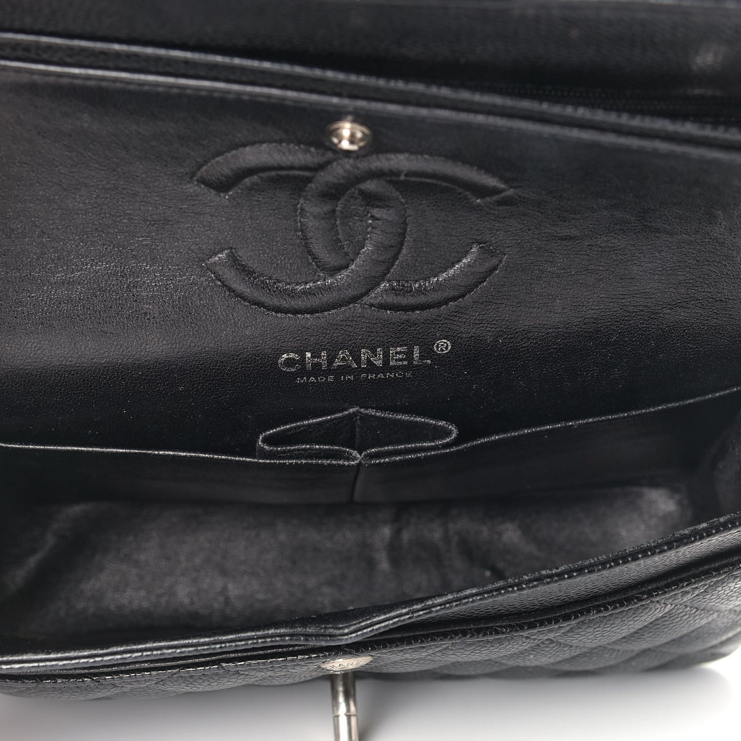 Caviar Quilted Small Double Flap Black