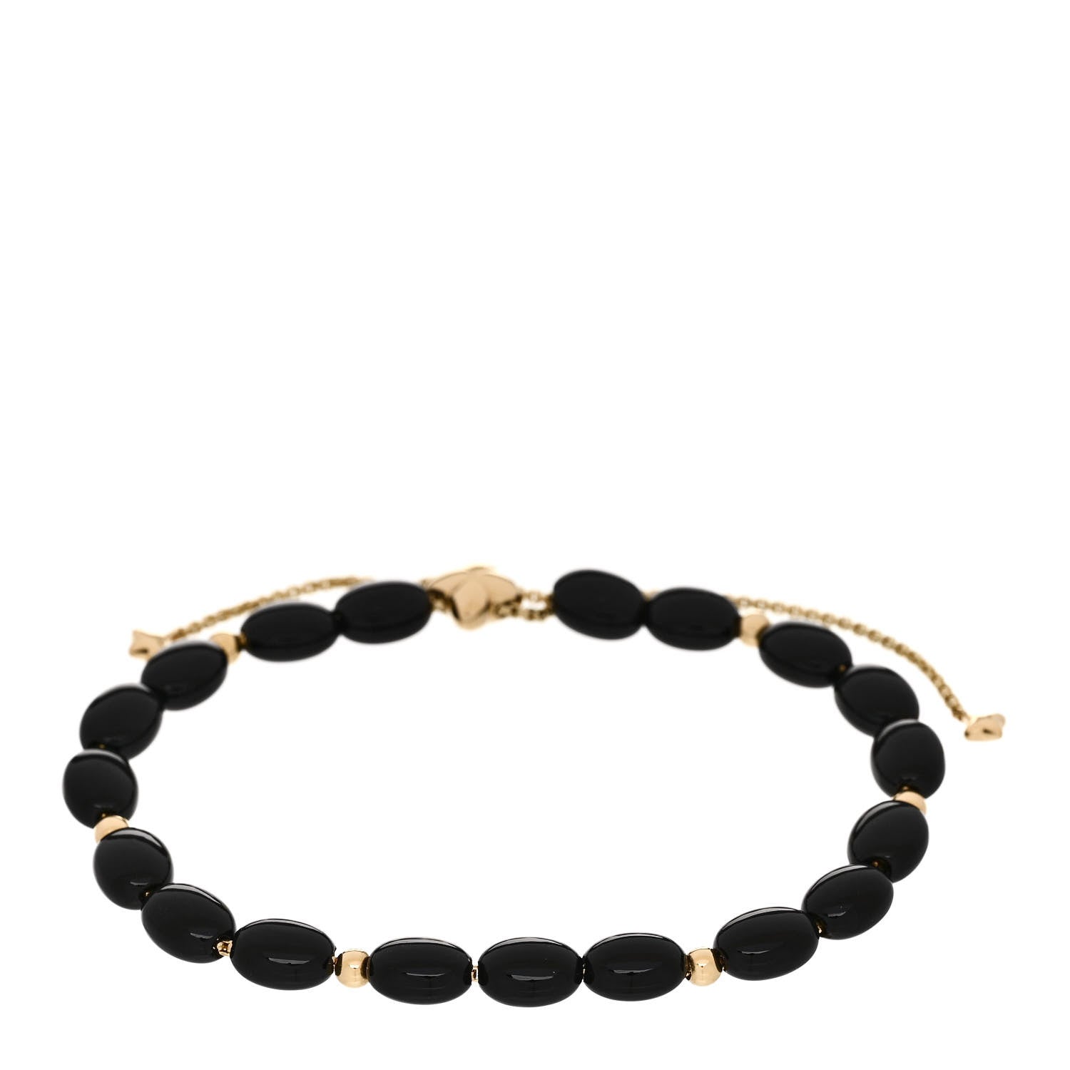 David Yurman 18K Yellow Gold Onyx Bijoux Spiritual Beads Bracelet 1 of 4