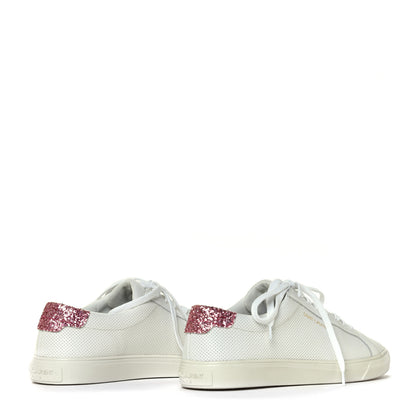 Saint Laurent Perforated Calfskin Glitter Andy Low Top Sneakers 36 4 of 7