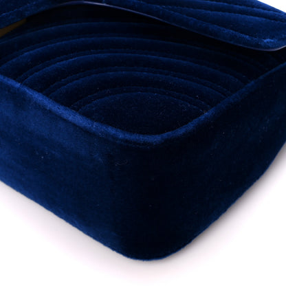 Gucci Velvet Matelasse Small GG Marmont Shoulder Bag Cobalt Blue 12 of 12