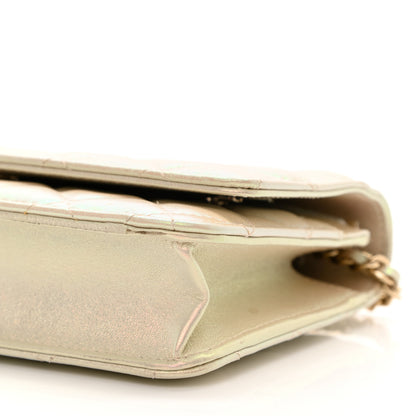 Chanel Iridescent Lambskin Quilted Wallet On Chain WOC Ivory 11 of 11