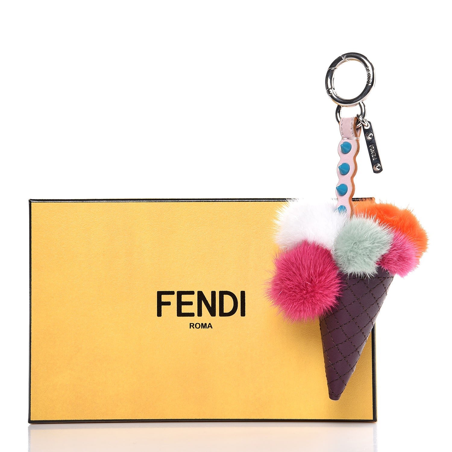 Fendi Mink Fur Calfskin Fun Fair Bag Charm Multicolor 6 of 6