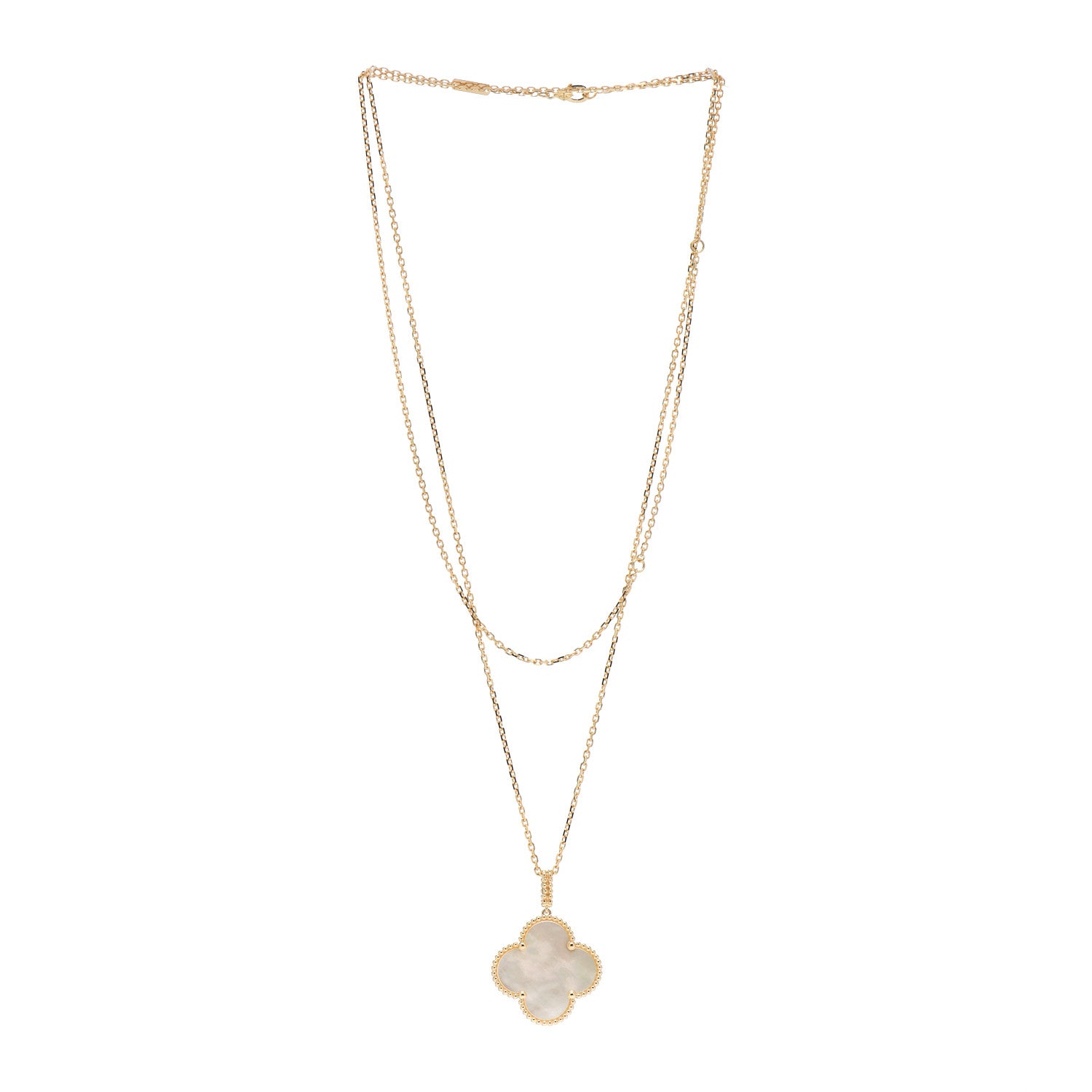 Van Cleef & Arpels 18K Yellow Gold Mother of Pearl Magic Alhambra Long Necklace 3 of 5
