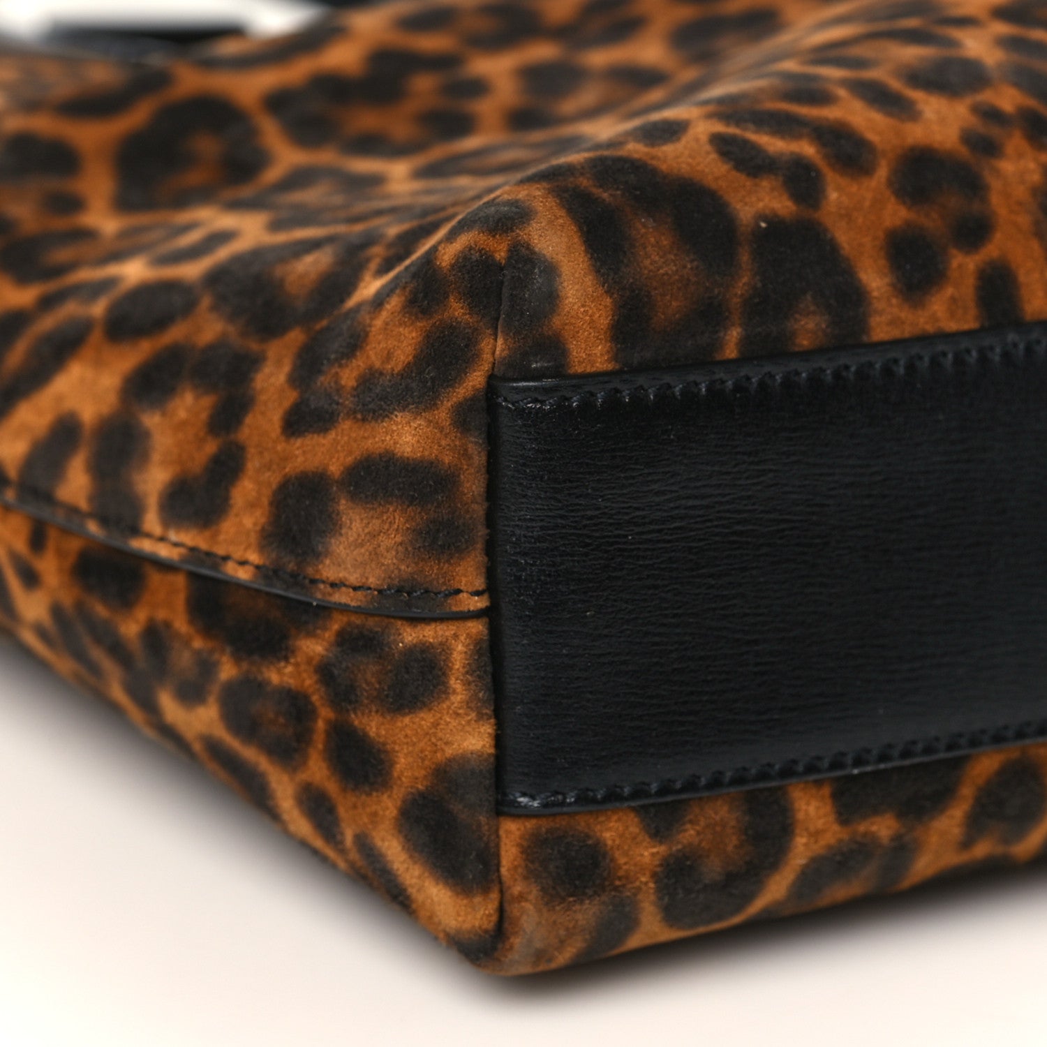 Saint Laurent Suede Leopard Print Toy Shopping Tote Naturale 8 of 9