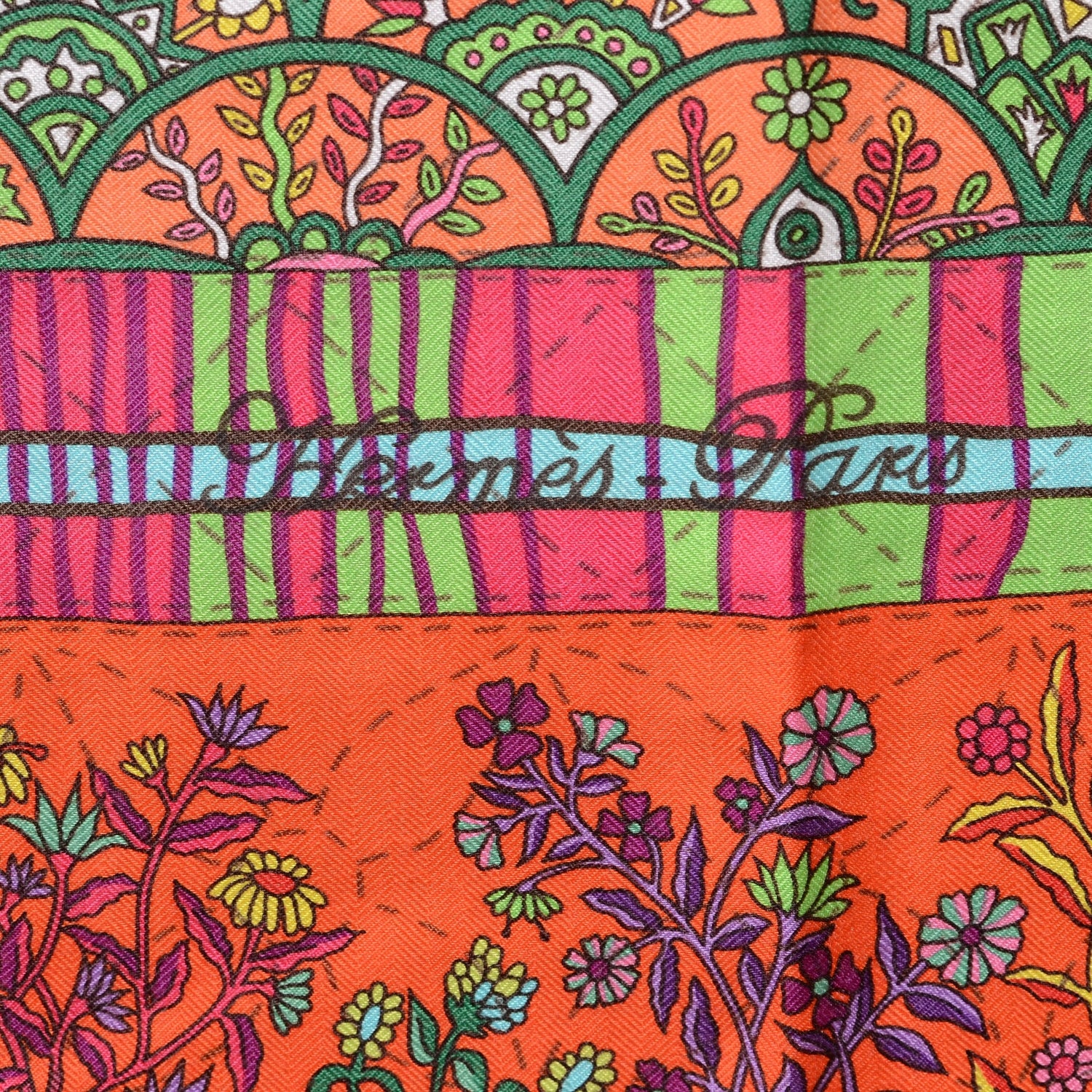 Hermes Cashmere Silk Pique Fleuri de Provence Shawl 140 4 of 5