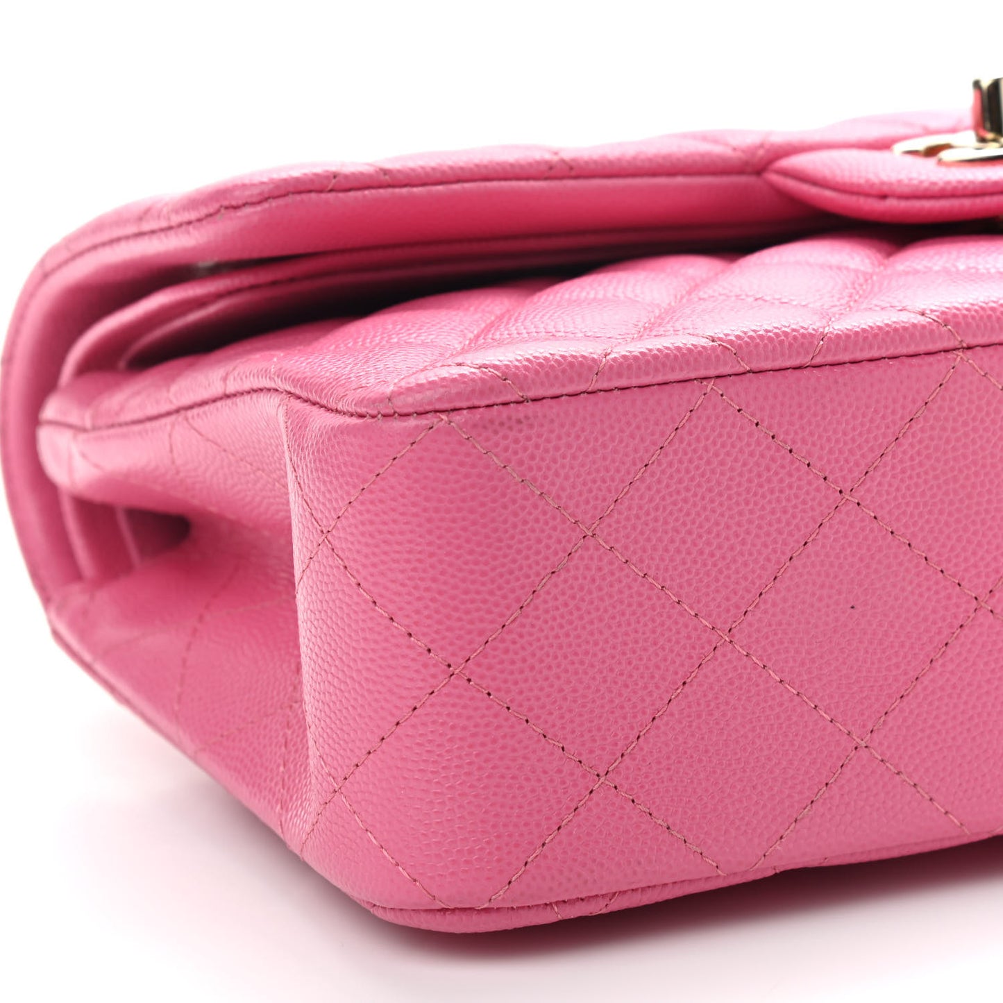 Caviar Quilted Small Double Flap Pink