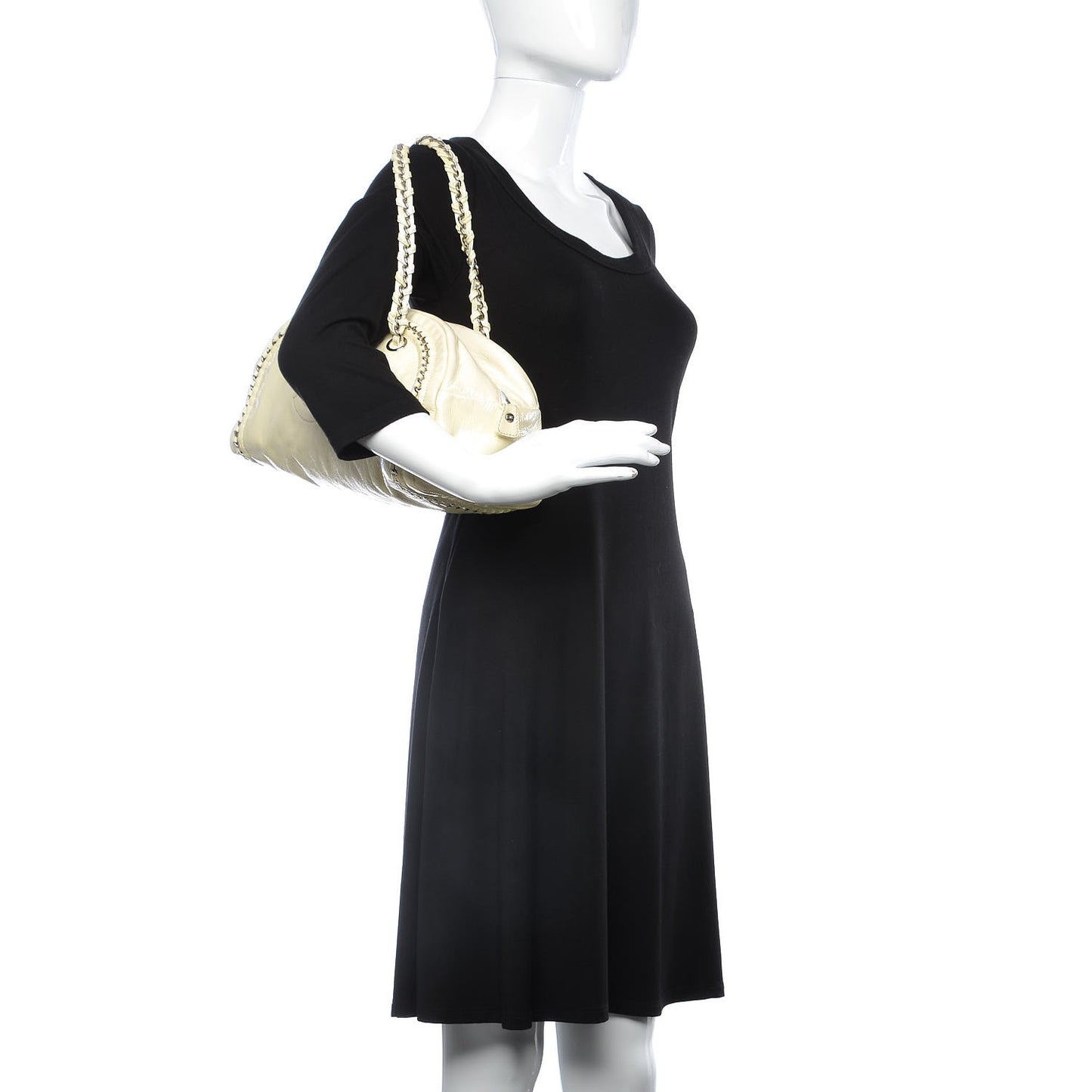 Patent Luxe Ligne Medium Bowler Ivory
