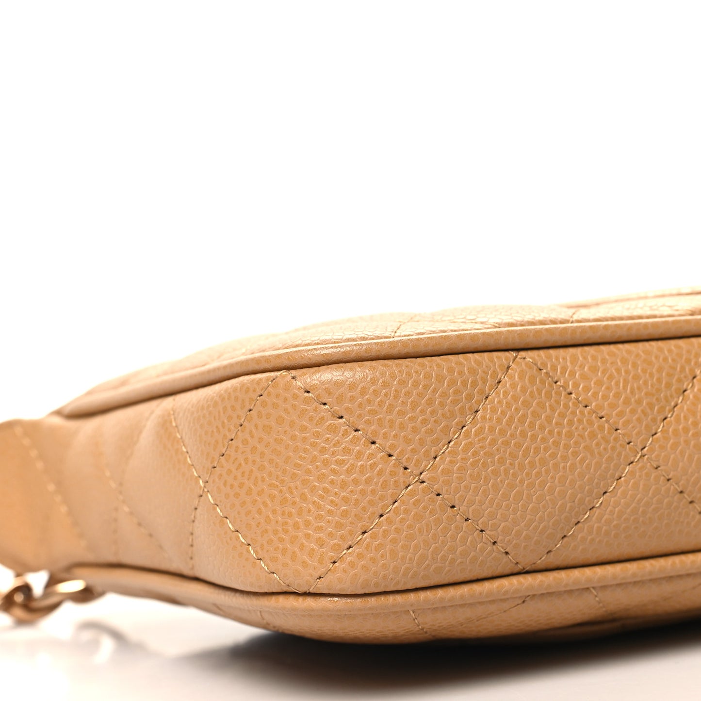 Caviar Quilted Timeless CC Shoulder Bag Beige