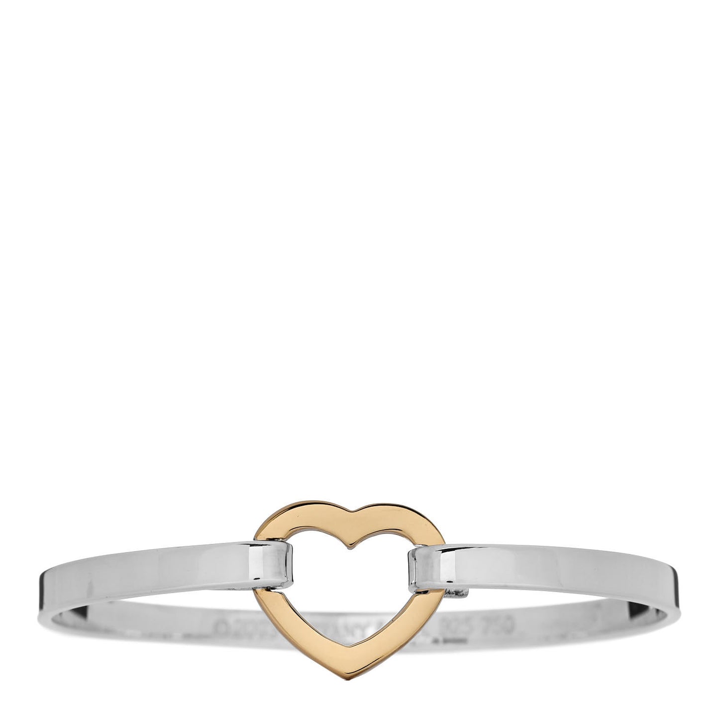 Sterling Silver 18K Yellow Gold Heart Buckle Bracelet