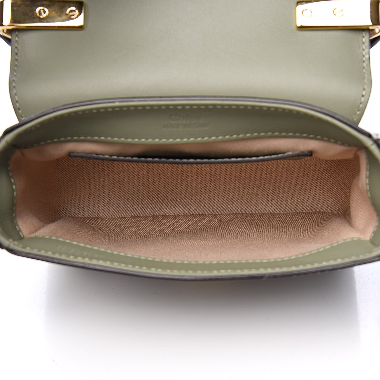 Calfskin Crocodile Embossed Mini C Double Carry Misty Forest
