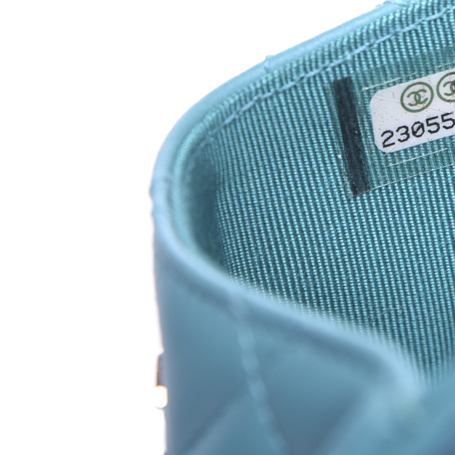 Chanel Lambskin Quilted Zip Card Holder Turquoise 7 of 7