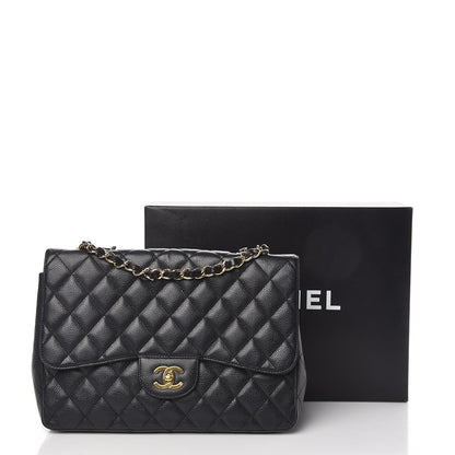 Chanel Caviar Quilted Jumbo Single Flap Black 11 of 11