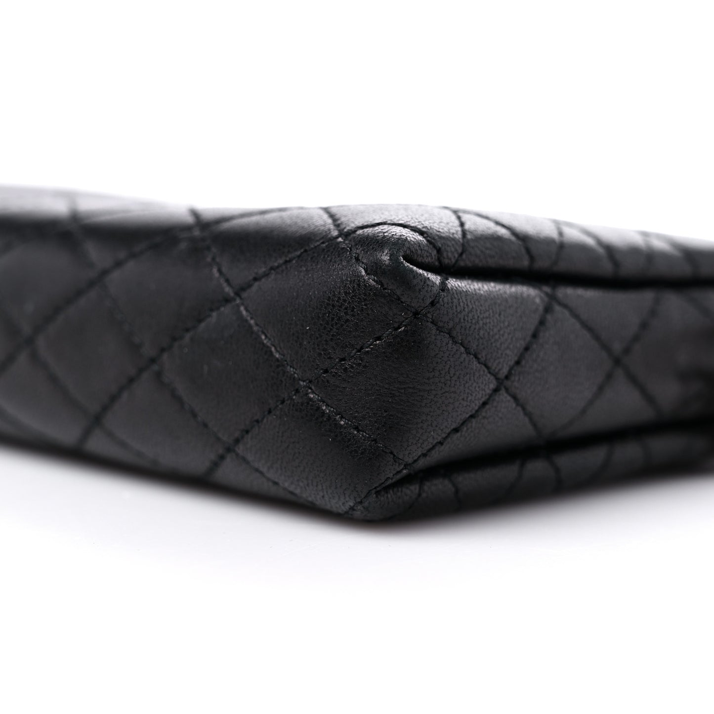 Lambskin Quilted Gaby Zipped Pouch Black