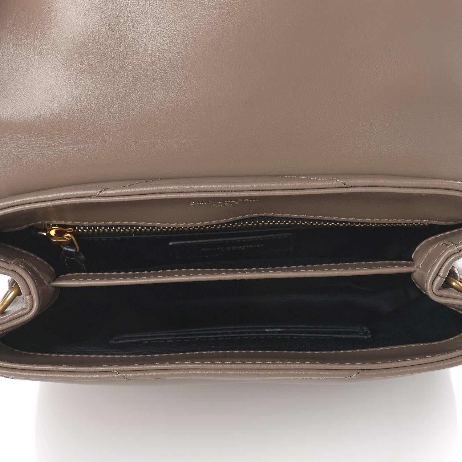 Saint Laurent Calfskin Y Quilted Monogram Toy Loulou Crossbody Bag Taupe 5 of 10