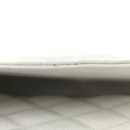 Chanel Caviar Quilted Jumbo Single Flap White 10 of 11