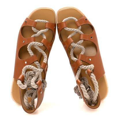 Hermes Calfskin Cork Medusa 30 Sandals 37 Naturel 2 of 9