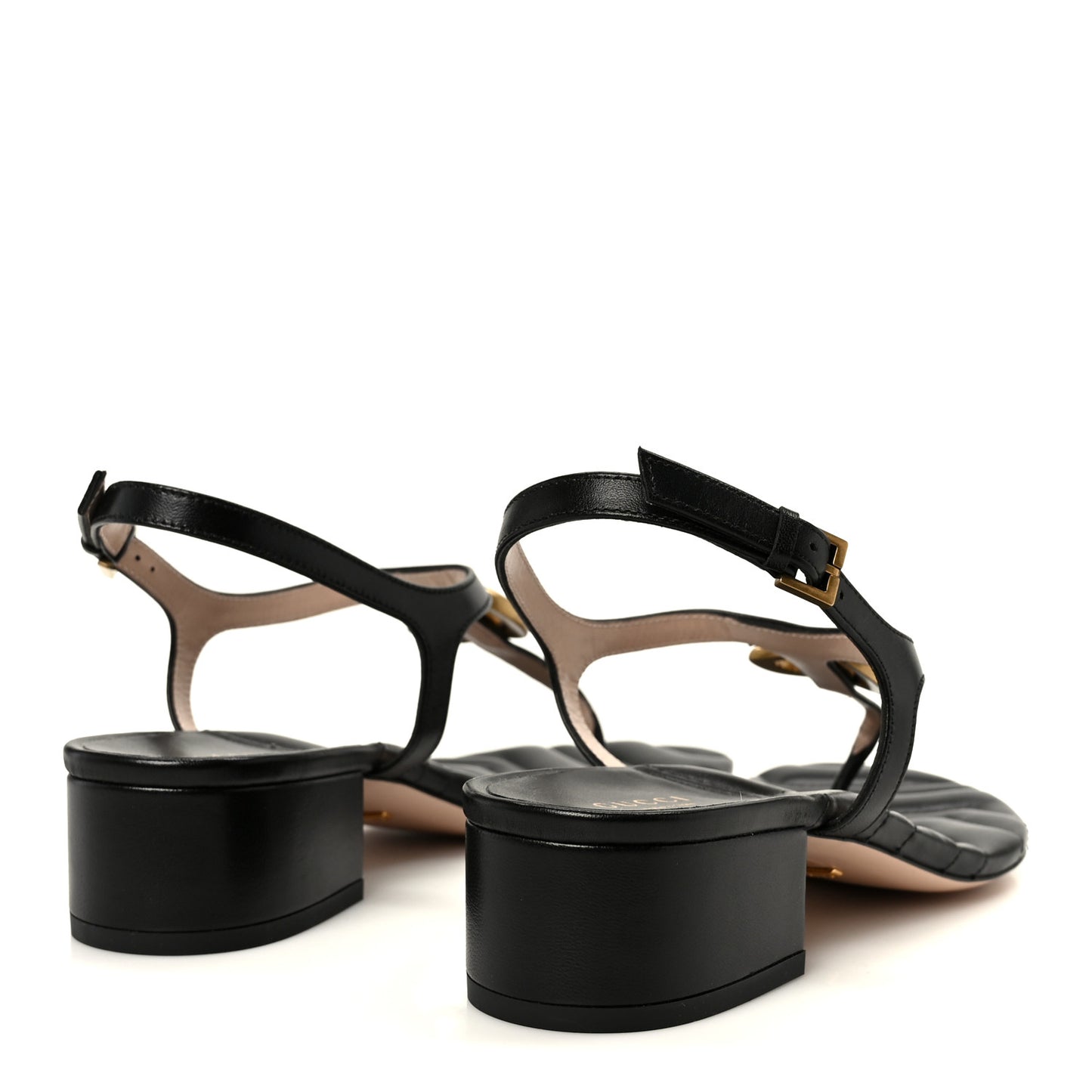 Nappa Matelasse Double G 35mm Thong Sandals 38.5 Black