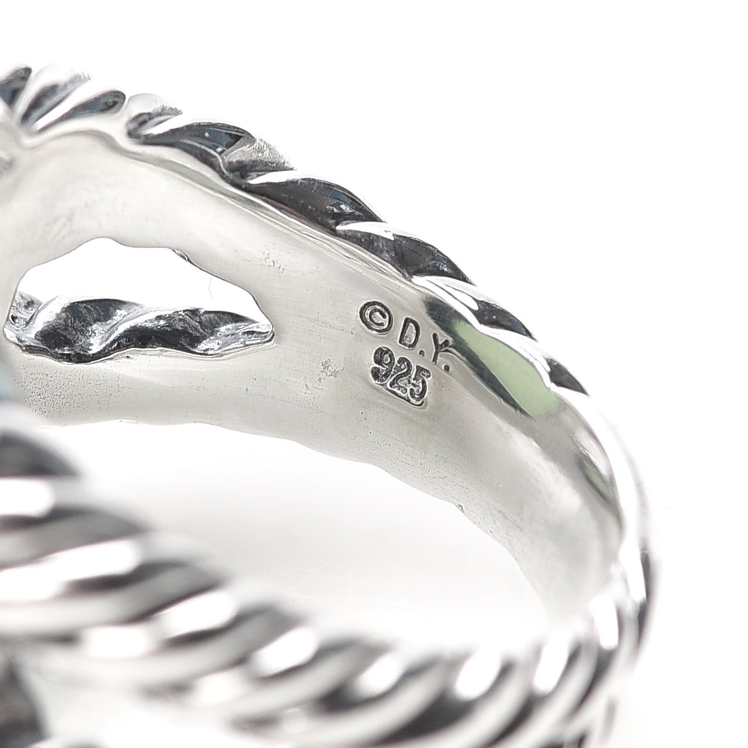 David Yurman Sterling Silver Chalcedony 17mm Albion Ring 54 6.75 5 of 5