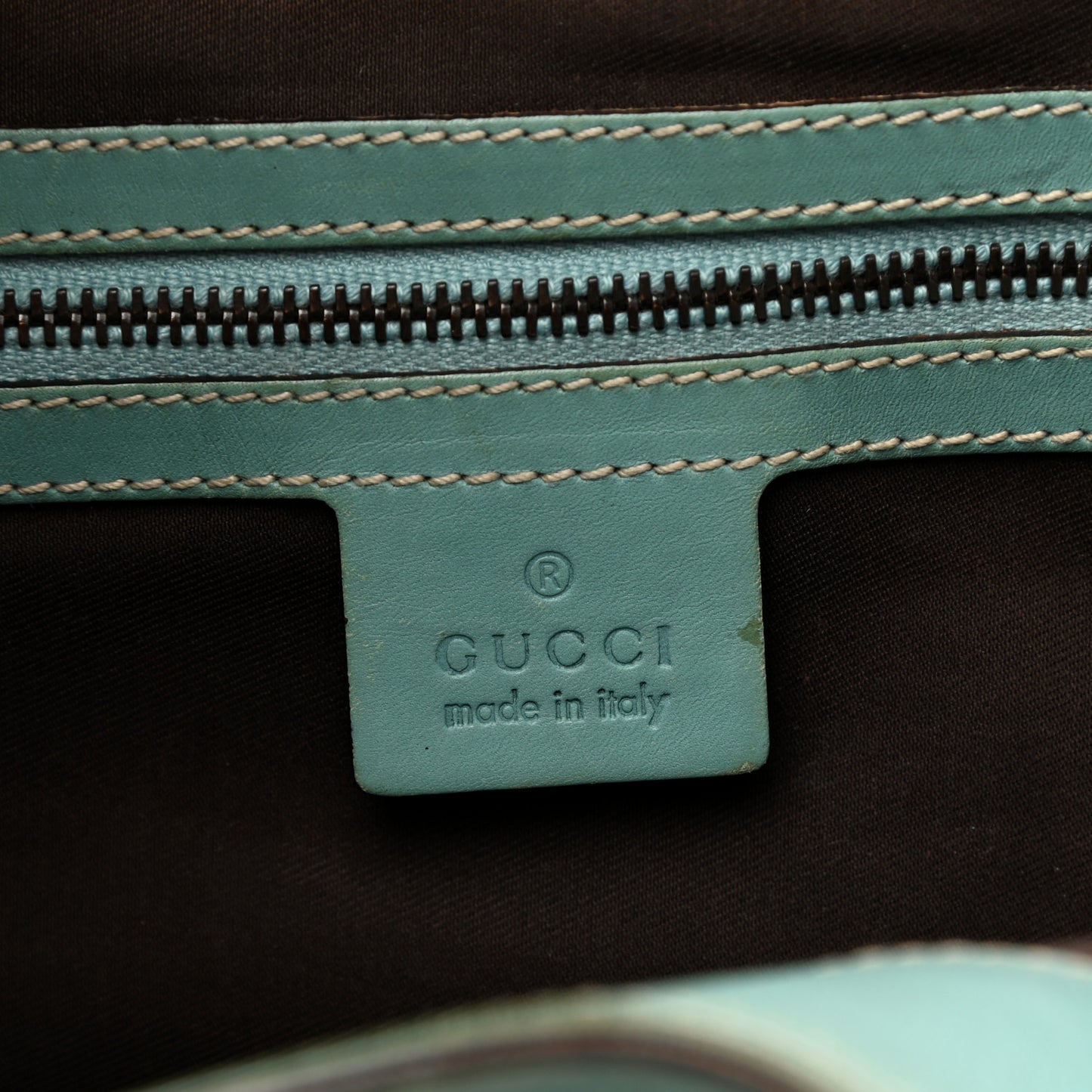 Calfskin Monogram Web Bardot Turquoise