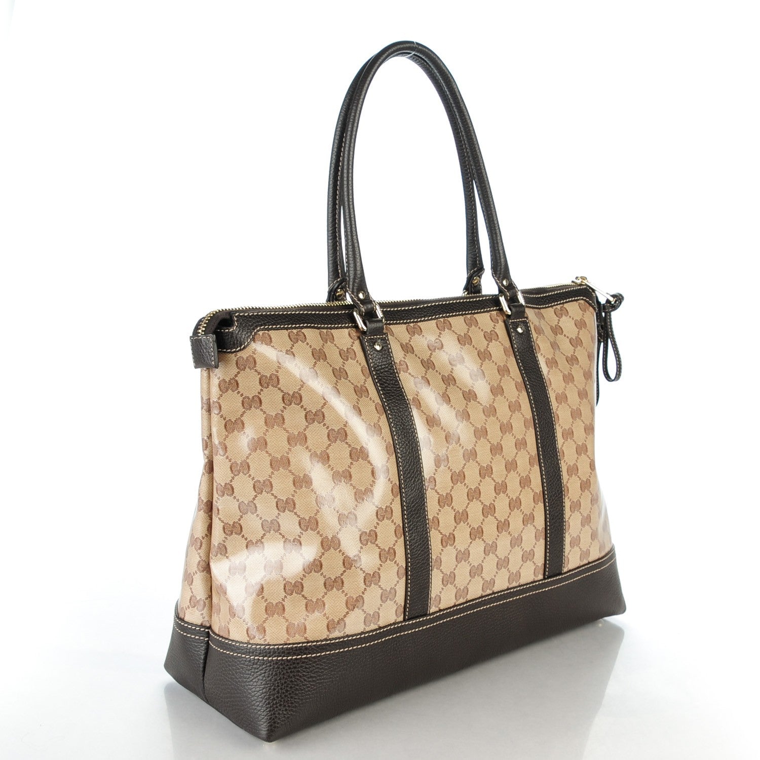 Gucci Crystal Monogram Calfskin Large Business Tote Brown 3 of 7