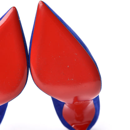 Christian Louboutin Veau Velours Pigalle Follies 100 Pumps 39.5 Azulejo 9 of 10